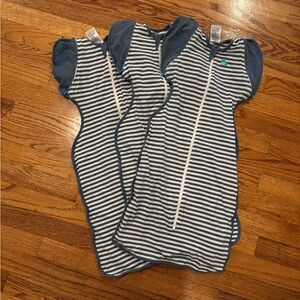 Love to Dream Blue and White Striped Transition Swaddle- set of 3